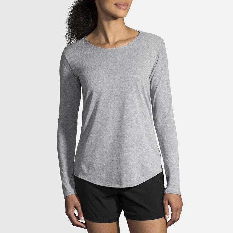 Brooks Distance - Camisetas Manga Larga Mujer - Gris (GSHA-28519)